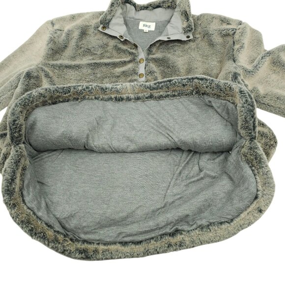 Buckle BKE Plush Pullover Gray Quarter Snap Sz XL Pockets Knit Lining Super Soft - Picture 6 of 13